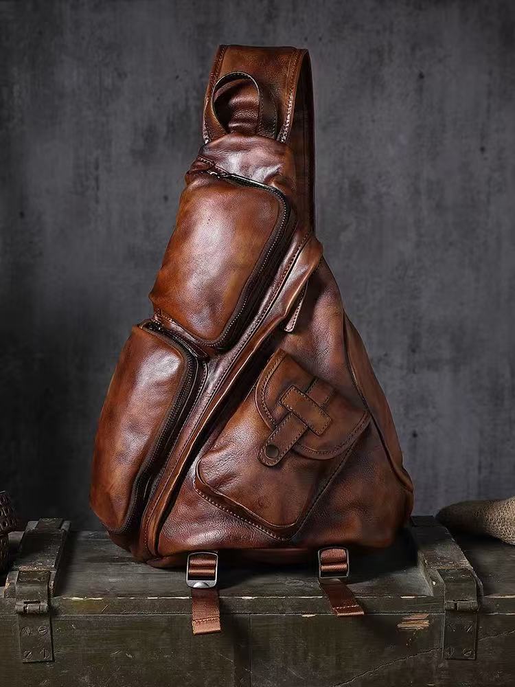 Retro-Style Men's Single-Shoulder / Chest Bag