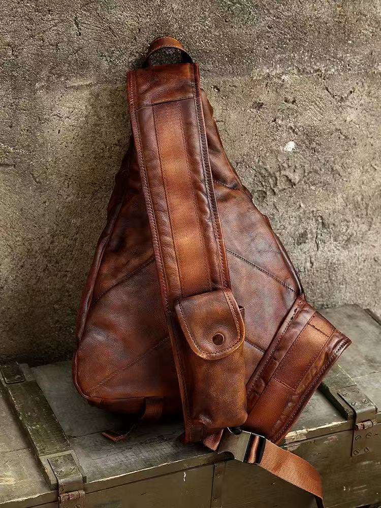 Retro-Style Men's Single-Shoulder / Chest Bag