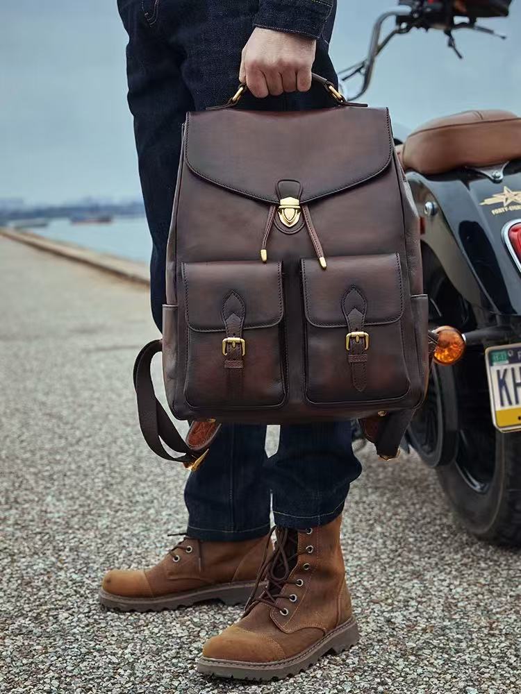 Men's Vintage Genuine Leather Backpack