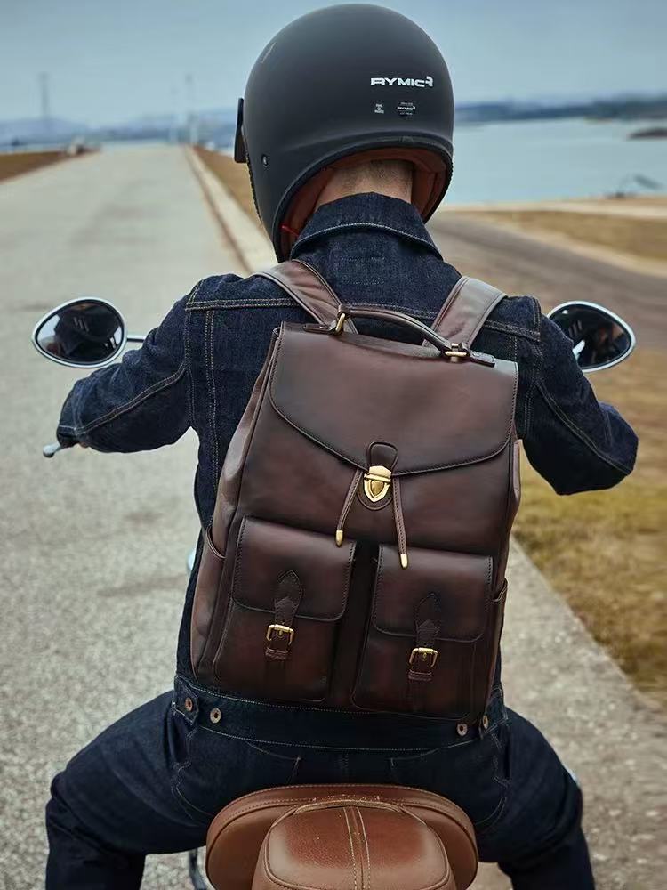 Men's Vintage Genuine Leather Backpack