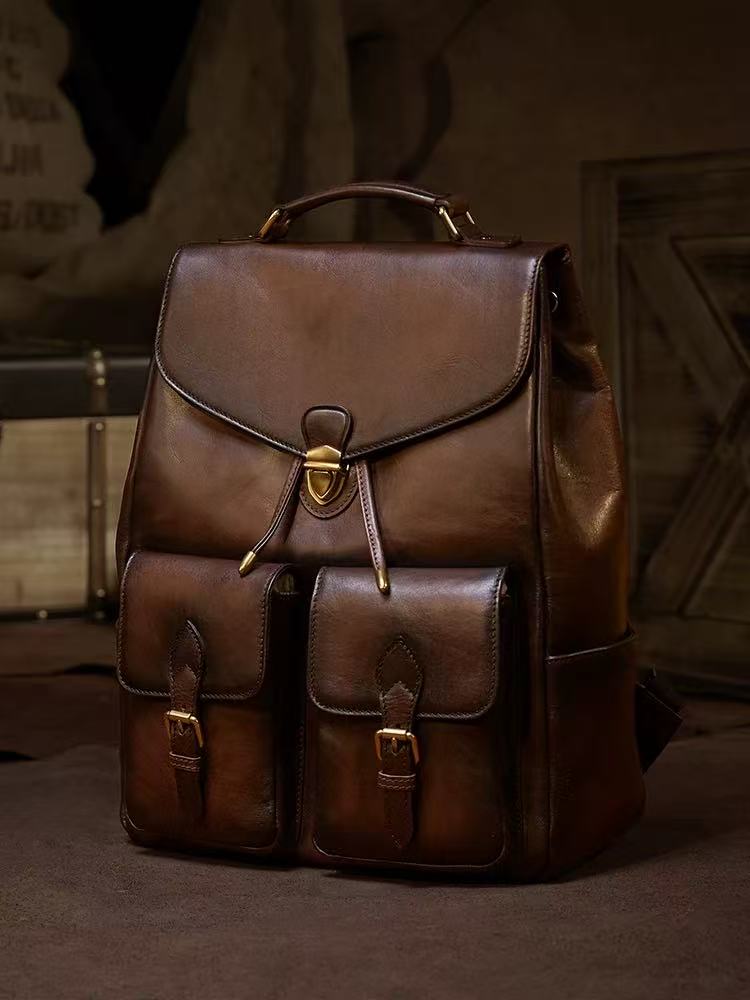 Men's Vintage Genuine Leather Backpack