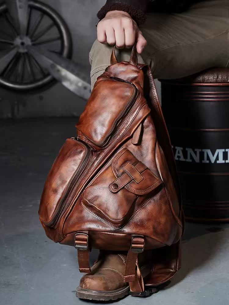 Retro-Style Men's Single-Shoulder / Chest Bag