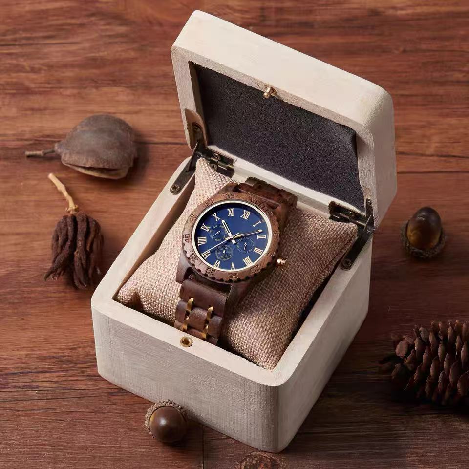 New Authentic Walnut Watch — Stylish & Trendy, Japanese Movement, Multifunctional Men's Quartz Wooden Watch — $289 USD