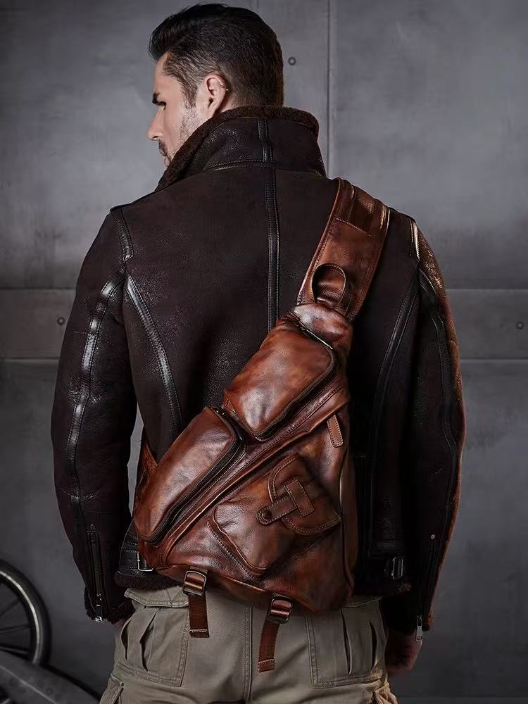 Retro-Style Men's Single-Shoulder / Chest Bag